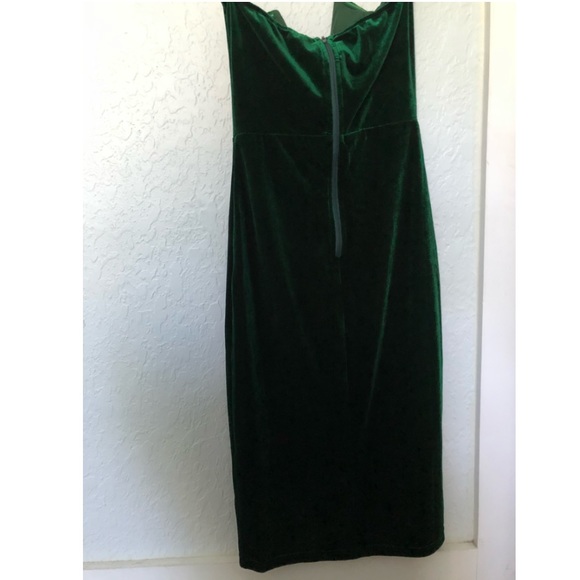 Strapless Hunter Green Velvet Dress - Picture 3 of 5